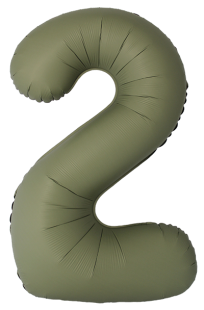 Шар (40''/102 см) Цифра, 2 Slim, Оливковый, Матовый, 1 шт.