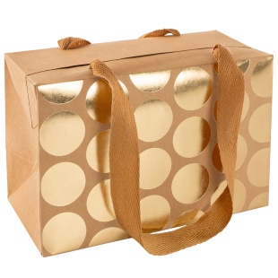 Пакет-коробка, Крафт 230гр, Роскошь золота, Дизайн №1, Металлик, 12*18*9 см, 1 шт.