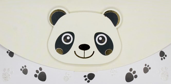 Конверт для денег 3D, Милая панда, Металлик, 1 шт.