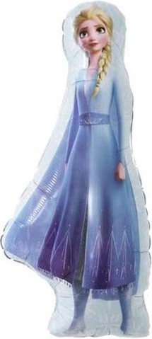 Шар с клапаном (17''/43 см) Мини-фигура, Холодное сердце, Эльза, 1 шт.