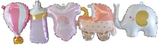 Шар Гирлянда (38''/97 см) Фигура, Рождение Девочки, 2 шт. в уп.
