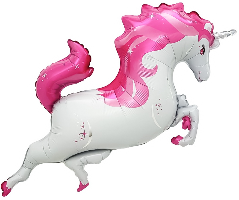 Шар (37''/94 см) Фигура, Звездный Единорог, Розовый, 1 шт.