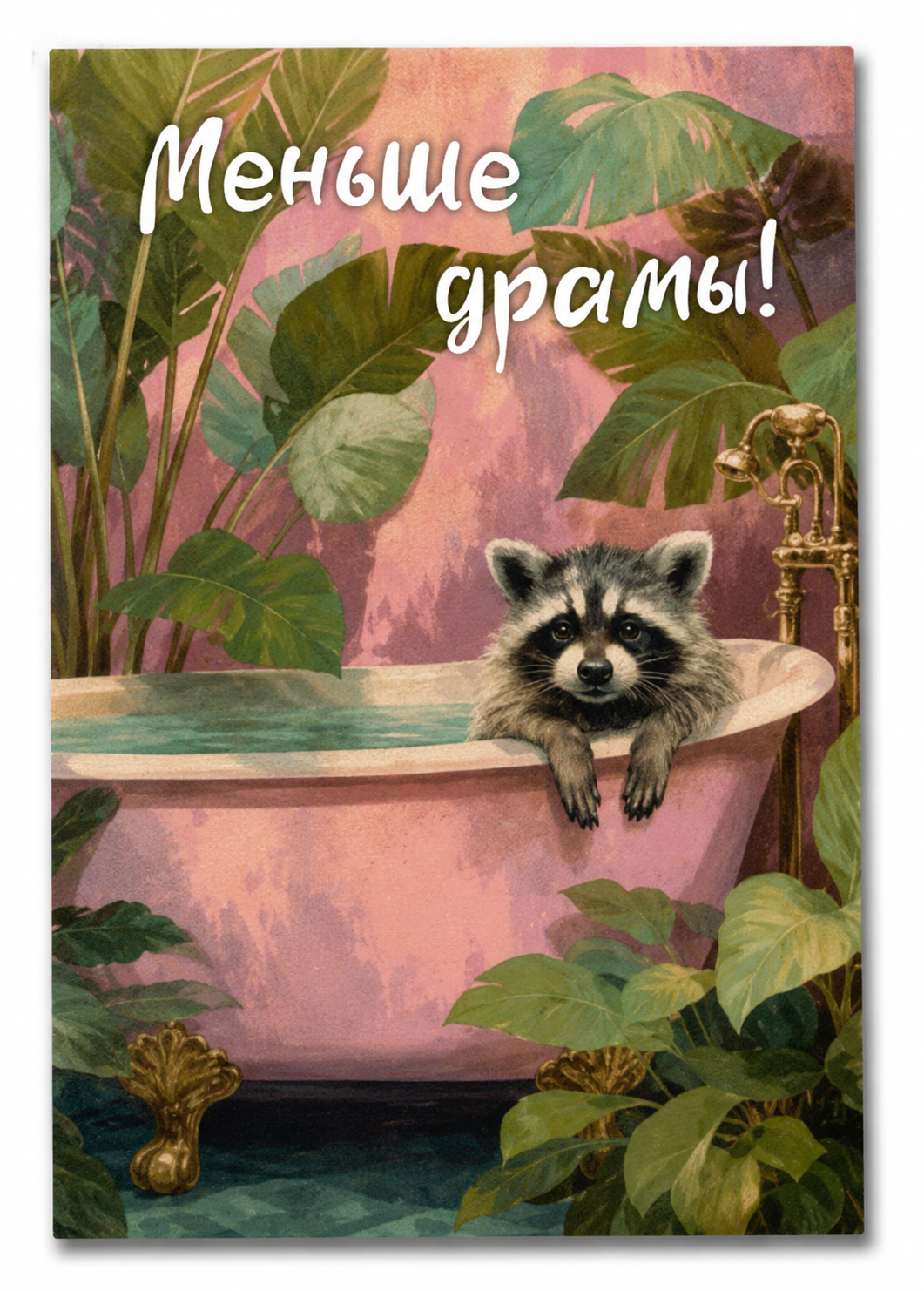 Открытка, Меньше драмы ..., 10*15 см, 1 шт.