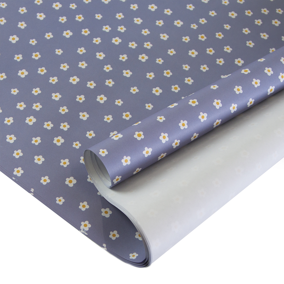 Упаковочная бумага (0,7*1 м) Ромашки, 10 шт.