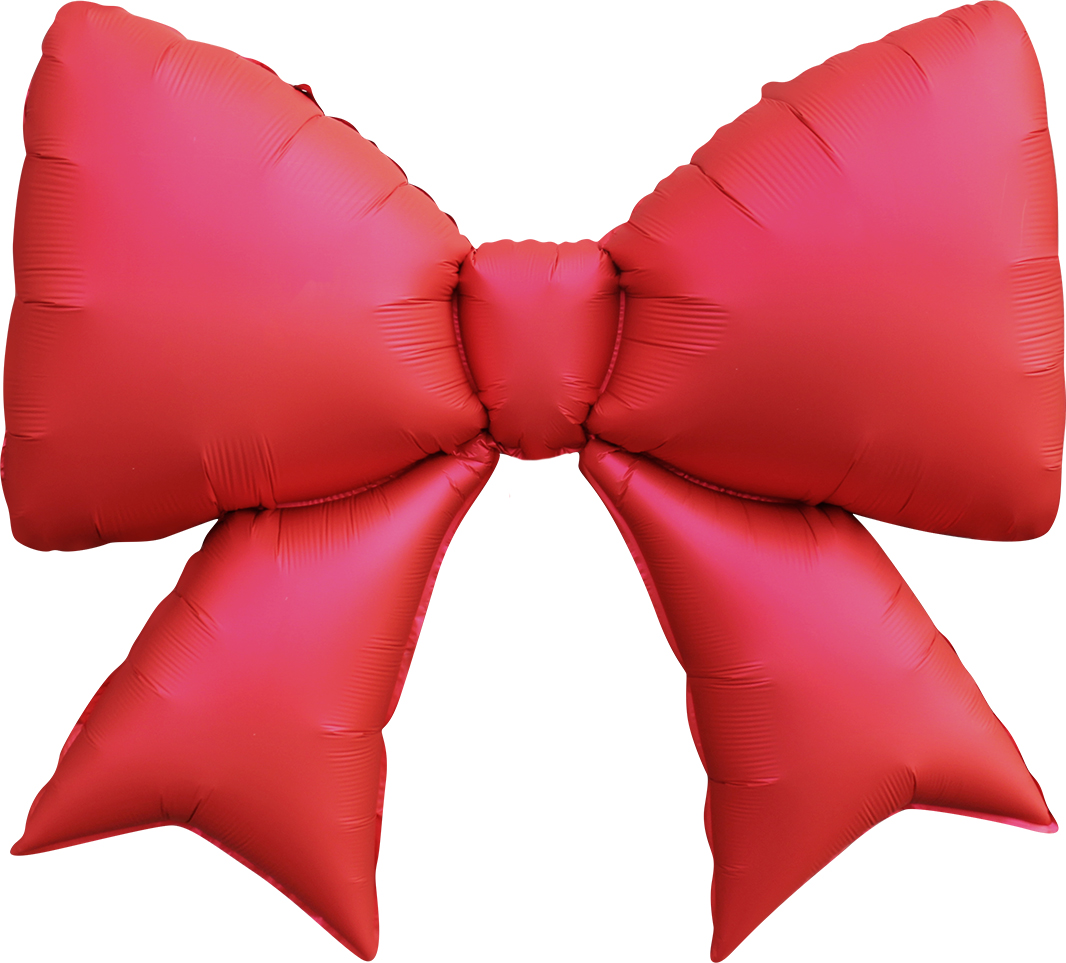 Шар (39''/99 см) Фигура, Бант, Красный, Сатин, 1 шт. в уп.