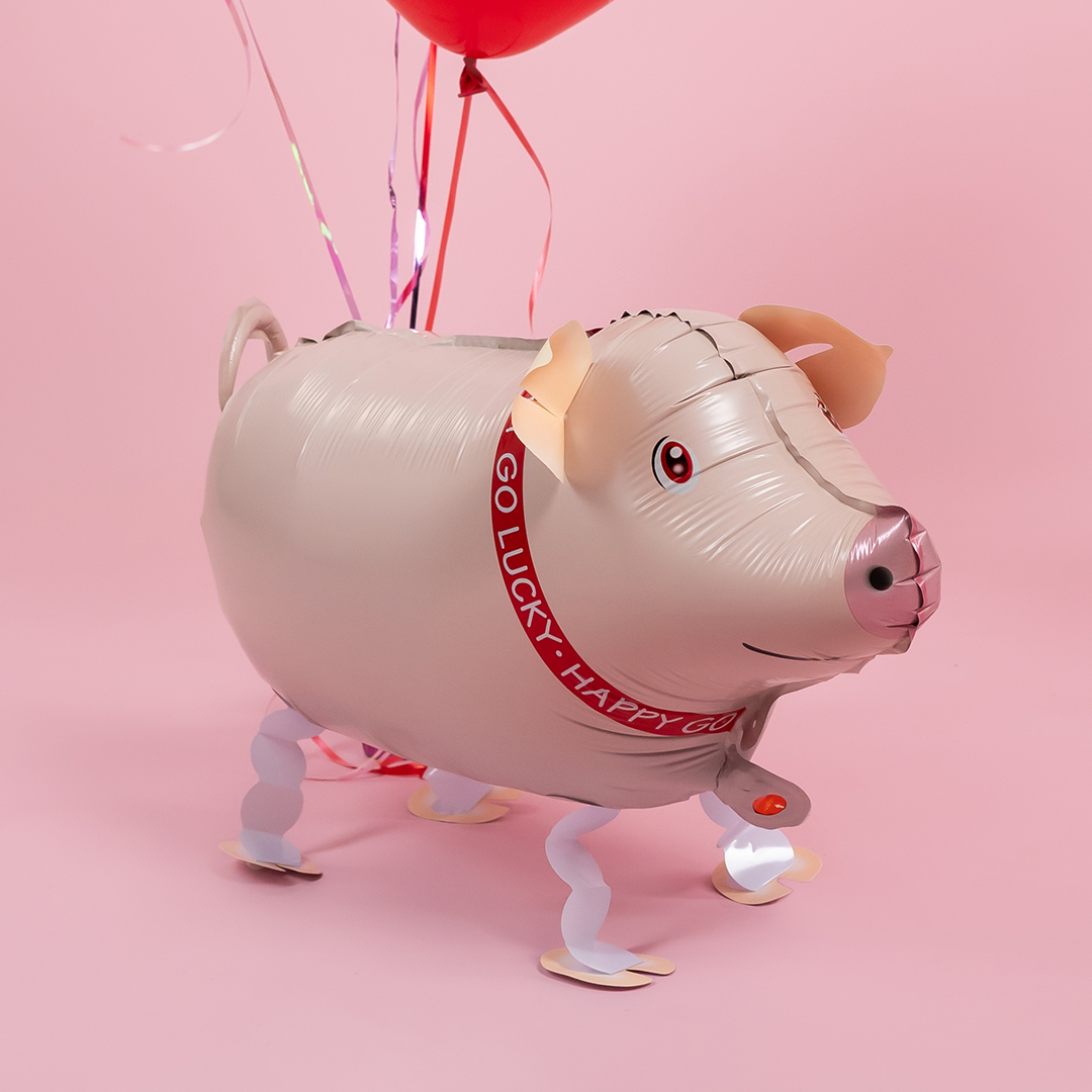 Шар 3D (26''/66 см) Ходячая Фигура, Поросенок, 1 шт.