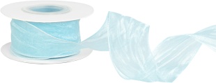 Лента органза (4 см*9,14 м) Нежная грация, Голубой, 1 шт.