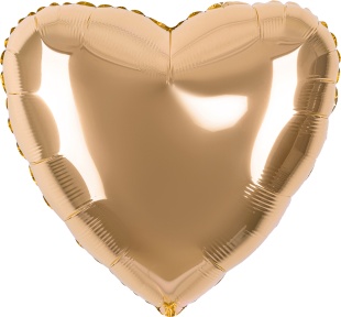 Шар (18''/46 см) Сердце, Античное золото, 1 шт.