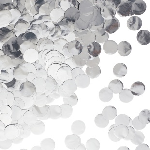 Конфетти фольга Круг, Серебро, Металлик, 2 см, 50 г.