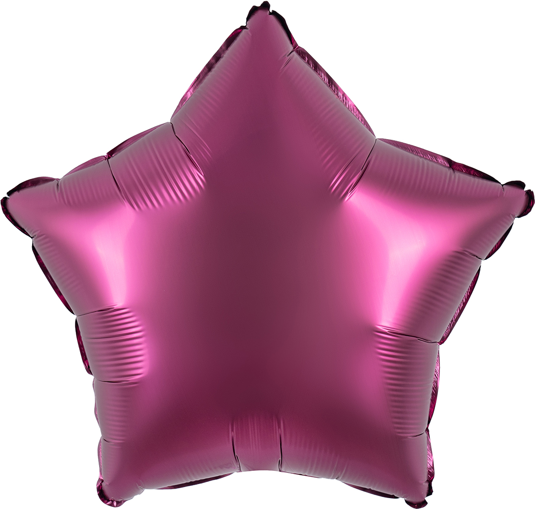 Шар (18''/46 см) Звезда, Бургундия, Сатин, 1 шт.