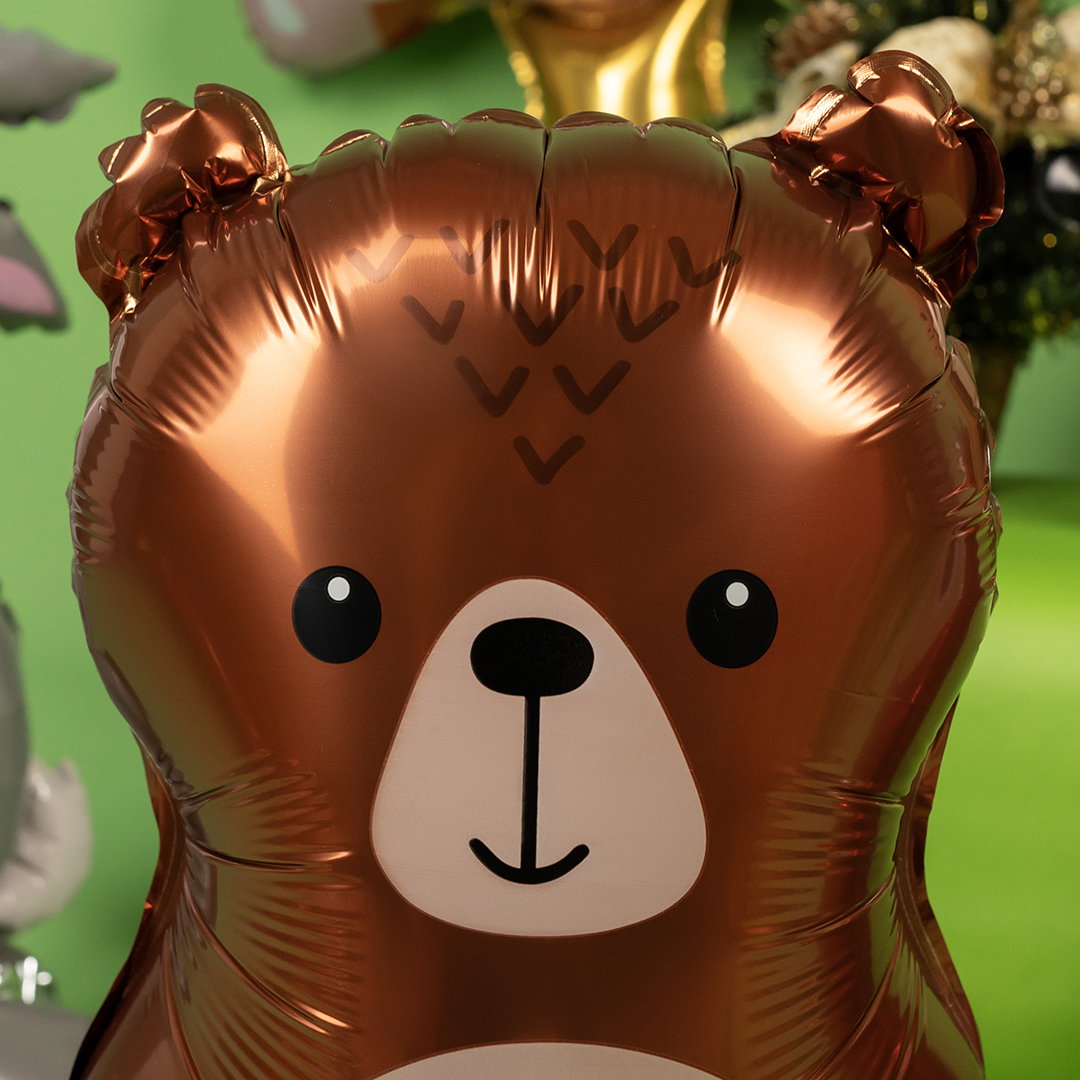 Шар 3D (21''/53 см) Фигура на подставке, Лесной Медведь, 1 шт. в уп.