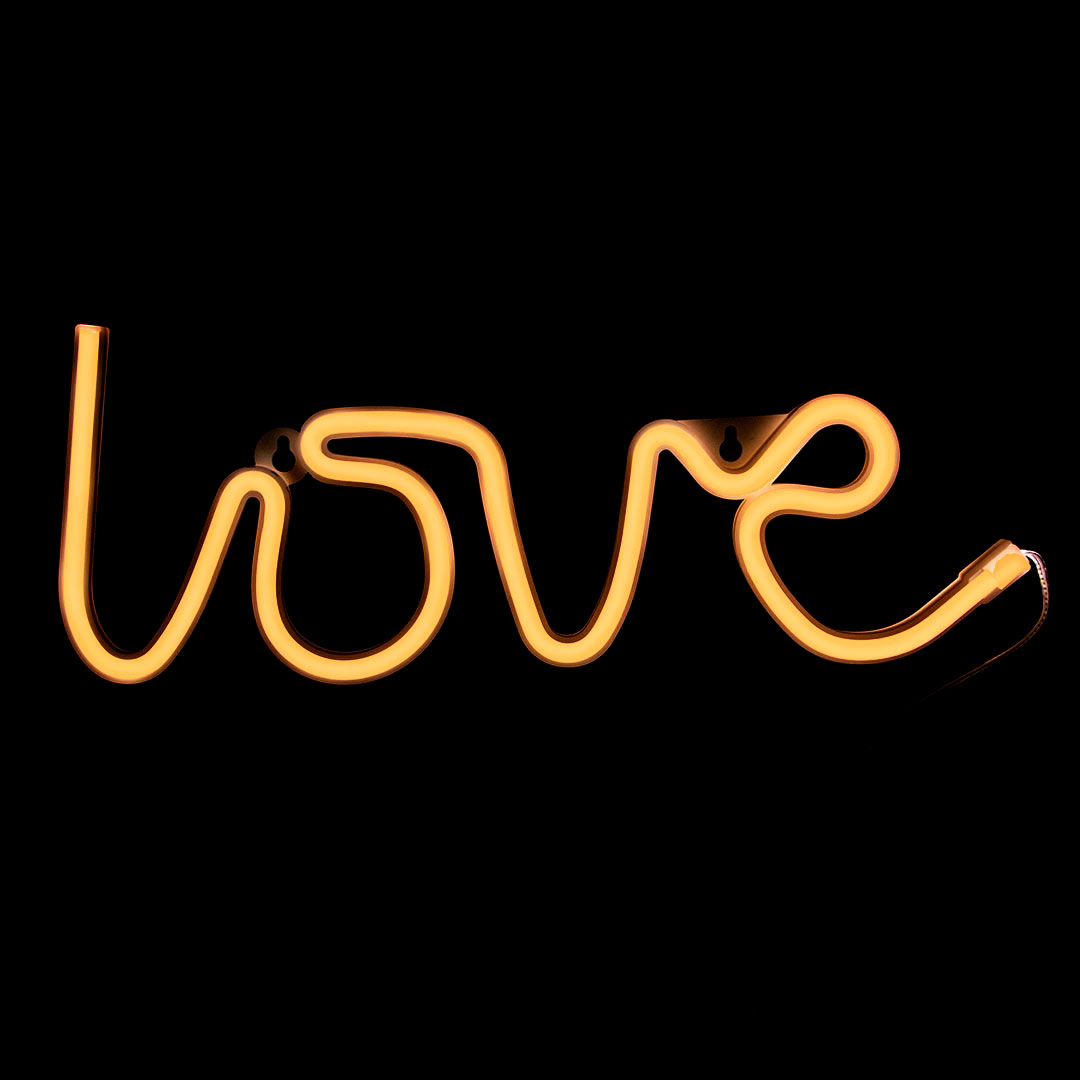 Световая надпись Love, 13*35 см. Теплый белый, 1 шт.