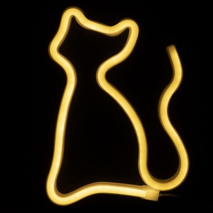 Световая фигура Котик, 17*23,5 см. Теплый белый, 1 шт.