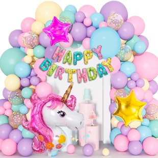 Гирлянда из воздушных шаров, Цветочный единорог, Ассорти, 145 шт.