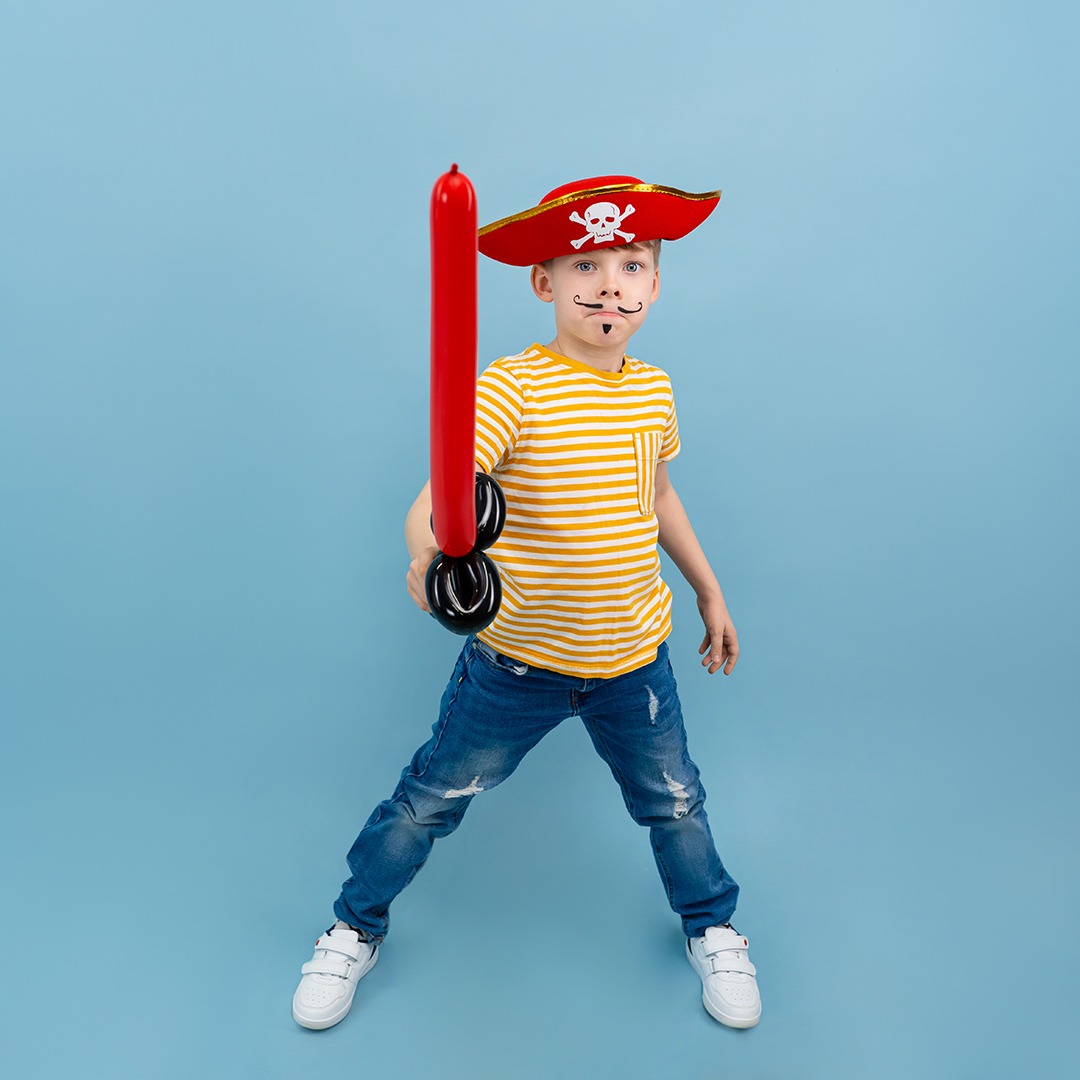 Шляпа, Веселый Пират, фетр, мини, Красный, 52-54 разм., 1 шт. 