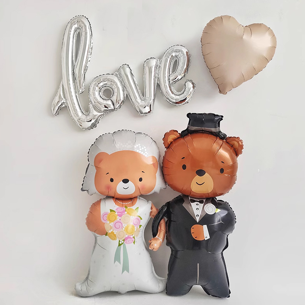 Шар (41''/104 см) Фигура, Надпись "Love", Серебро, 1 шт.