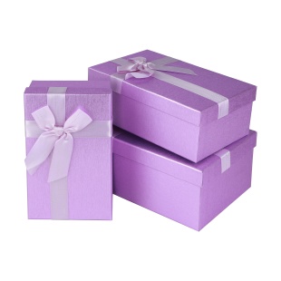 Набор коробок Чудесный подарок, Сиреневый, 23*16*9,5 см, 3 шт. в упак. 