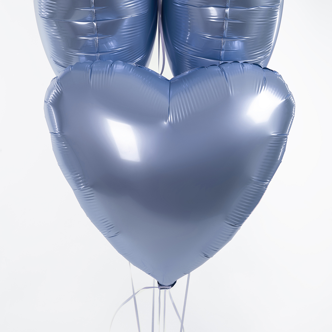 Шар (19''/48 см) Сердце, Мистик, Лазурь, Сатин, 1 шт.