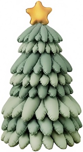 Шар (51''/130 см) Фигура 3D, Новогодняя елка, Зеленый, Сатин, 1 шт. в уп.