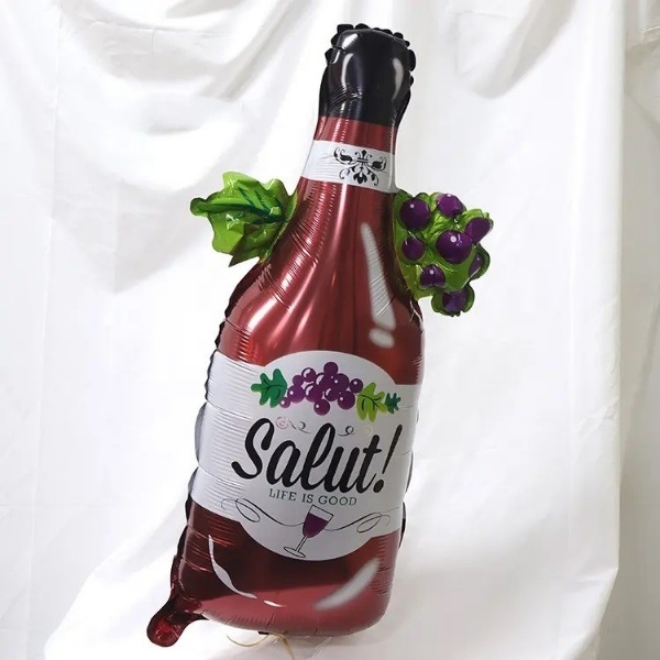 Шар (31''/79 см) Фигура, Бутылка, Виноградное Шампанское, 1 шт.