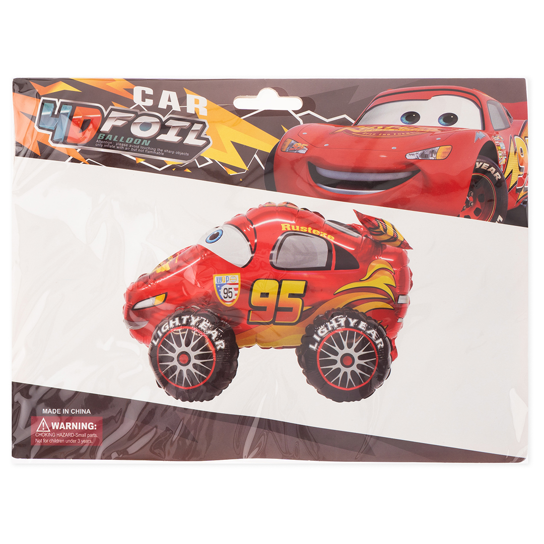 Шар 3D (28''/71 см) Гоночная машинка, Красный, 1 шт. в уп.