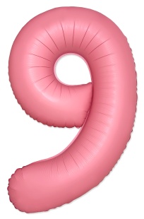 Шар (40''/102 см) Цифра, 9 Slim, Светло-розовый, Макарунс, 1 шт. в уп.