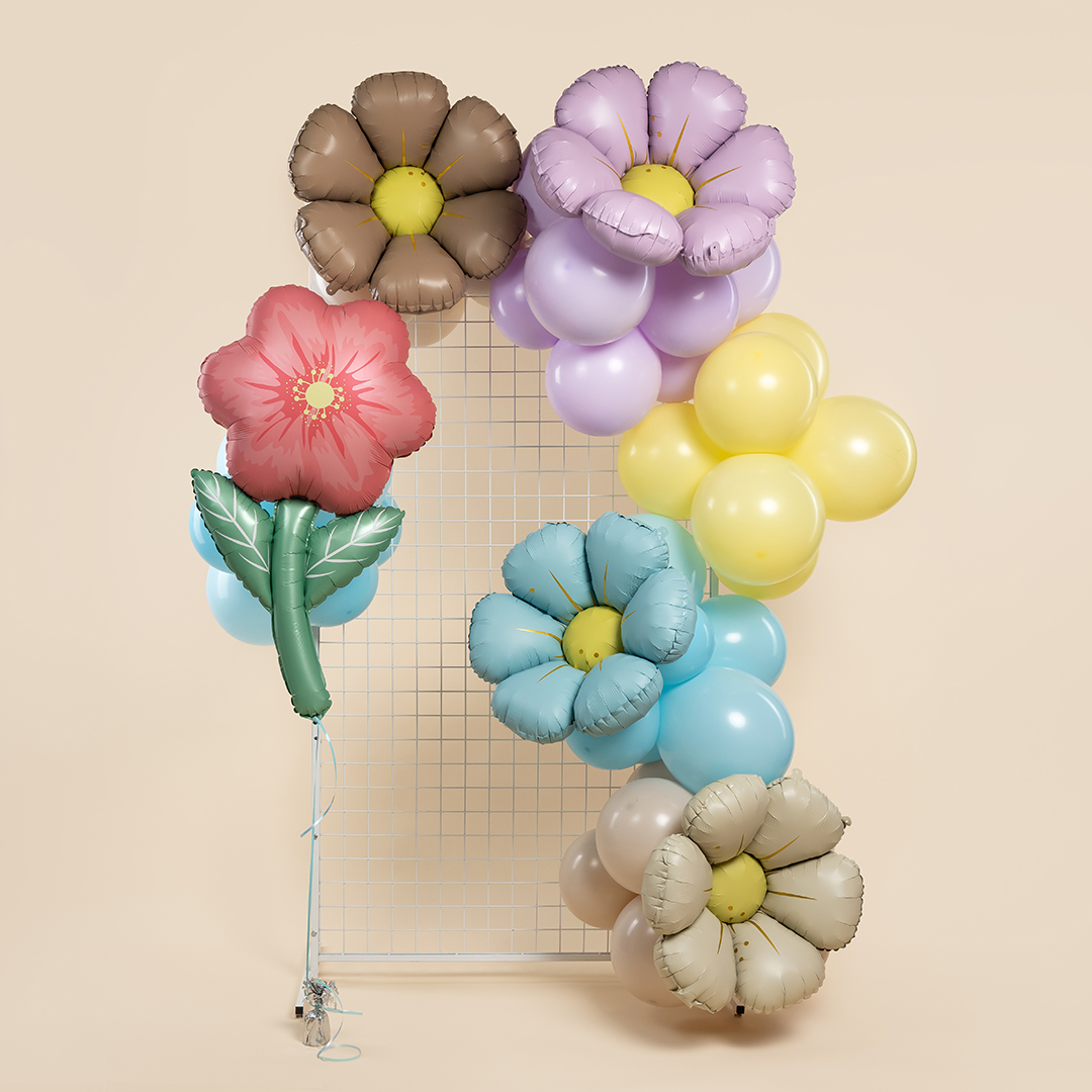 Шар (38''/97 см) Цветок, Нежный анемон, Розовый, 1 шт.