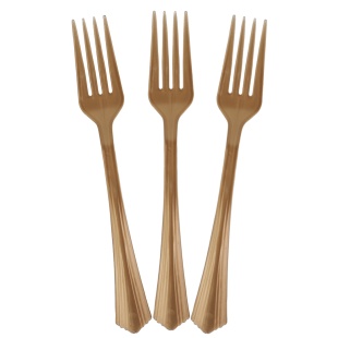 Вилки, Матовое золото, 18 см, 10 шт. в упак. 