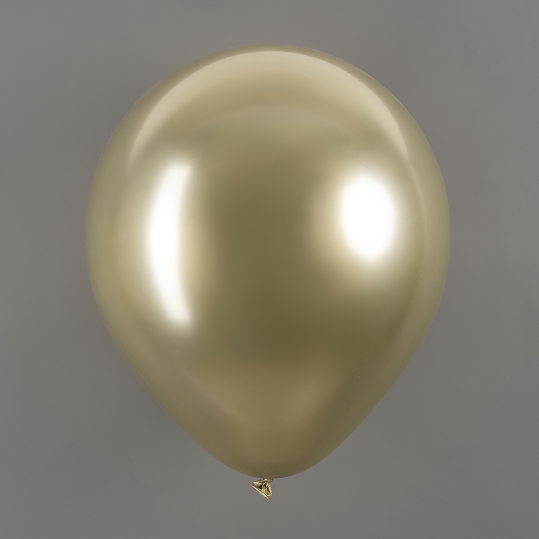 Шар (18''/46 см), Белое золото, хром, 10 шт.