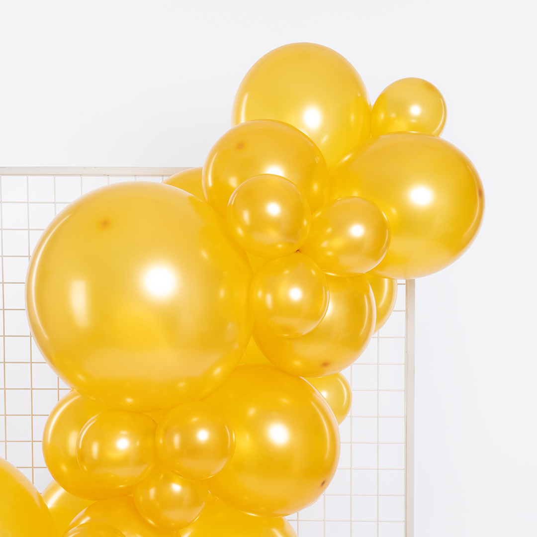 Шар (18''/46 см), Золото, металлик, 10 шт.