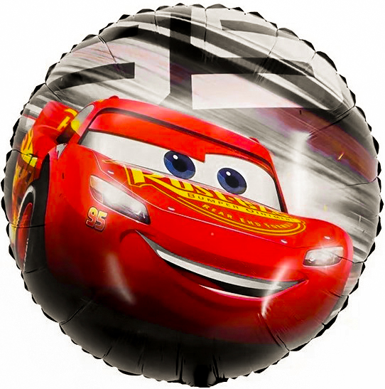 Шар (18''/46 см) Круг, Тачки, Молния МакКуин, 1 шт.