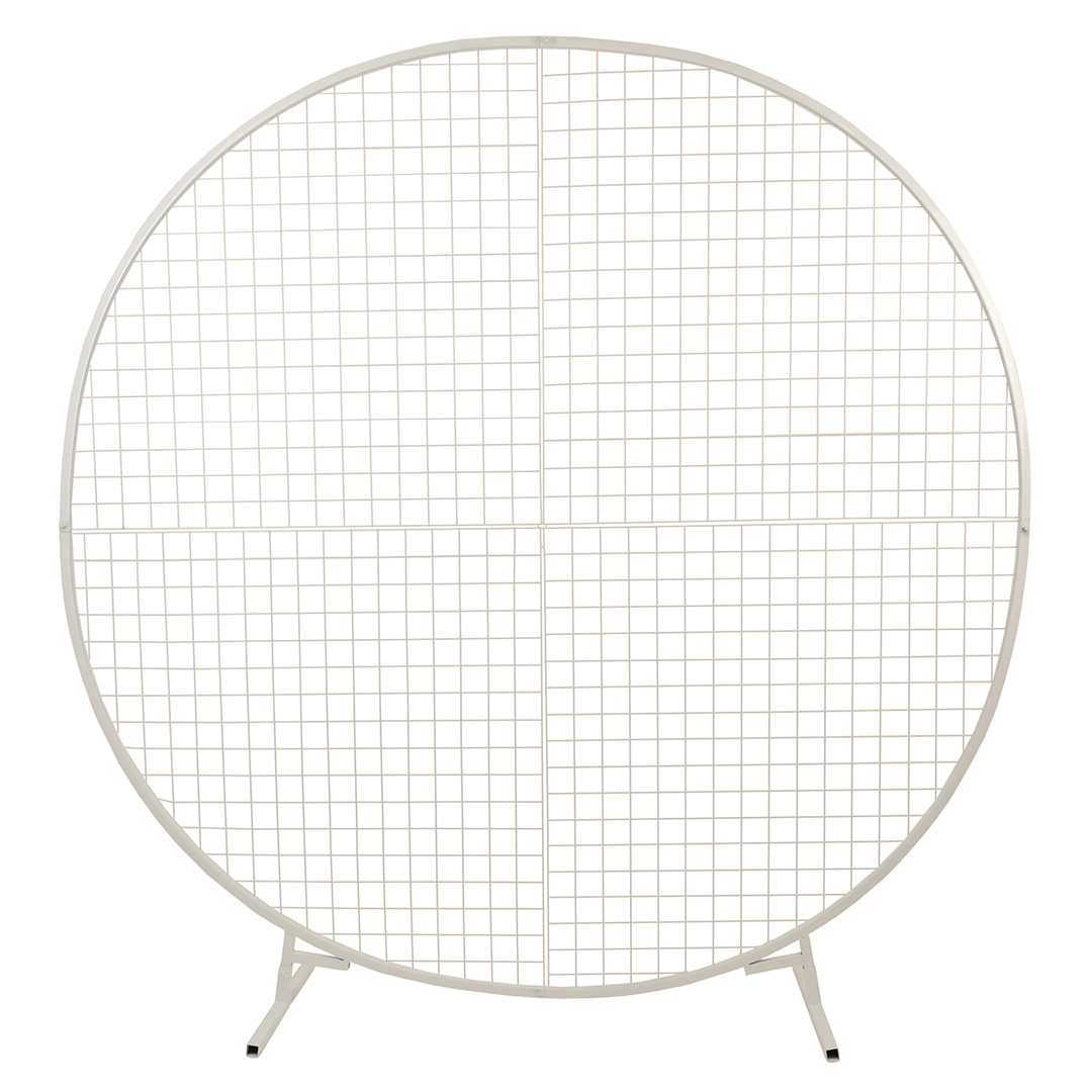 Стойка для шаров Круг, с сеткой, металл, 2 м, Белый, 1 шт.