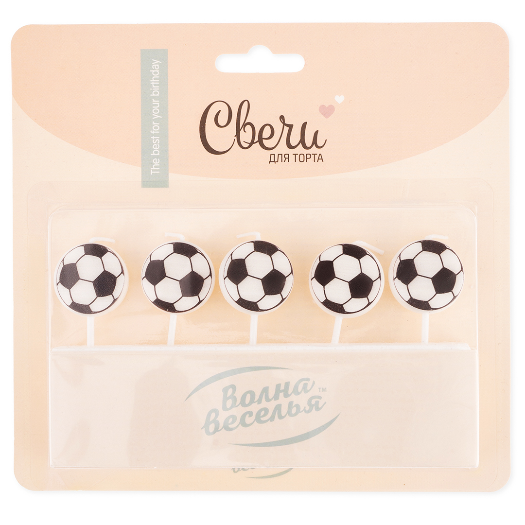 Свечи Фигура, Футбольный мяч, 5 шт. с держат.