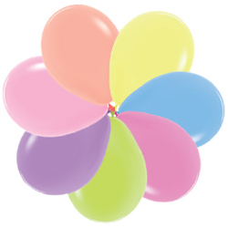 Шар (12''/30 см), Ассорти, флуор, 50 шт.
