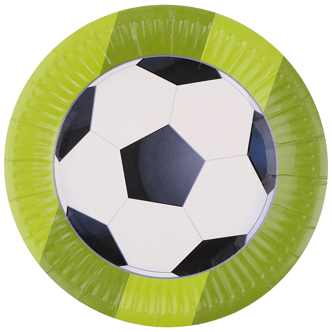 Тарелки (7''/18 см) Футбол, 6 шт.