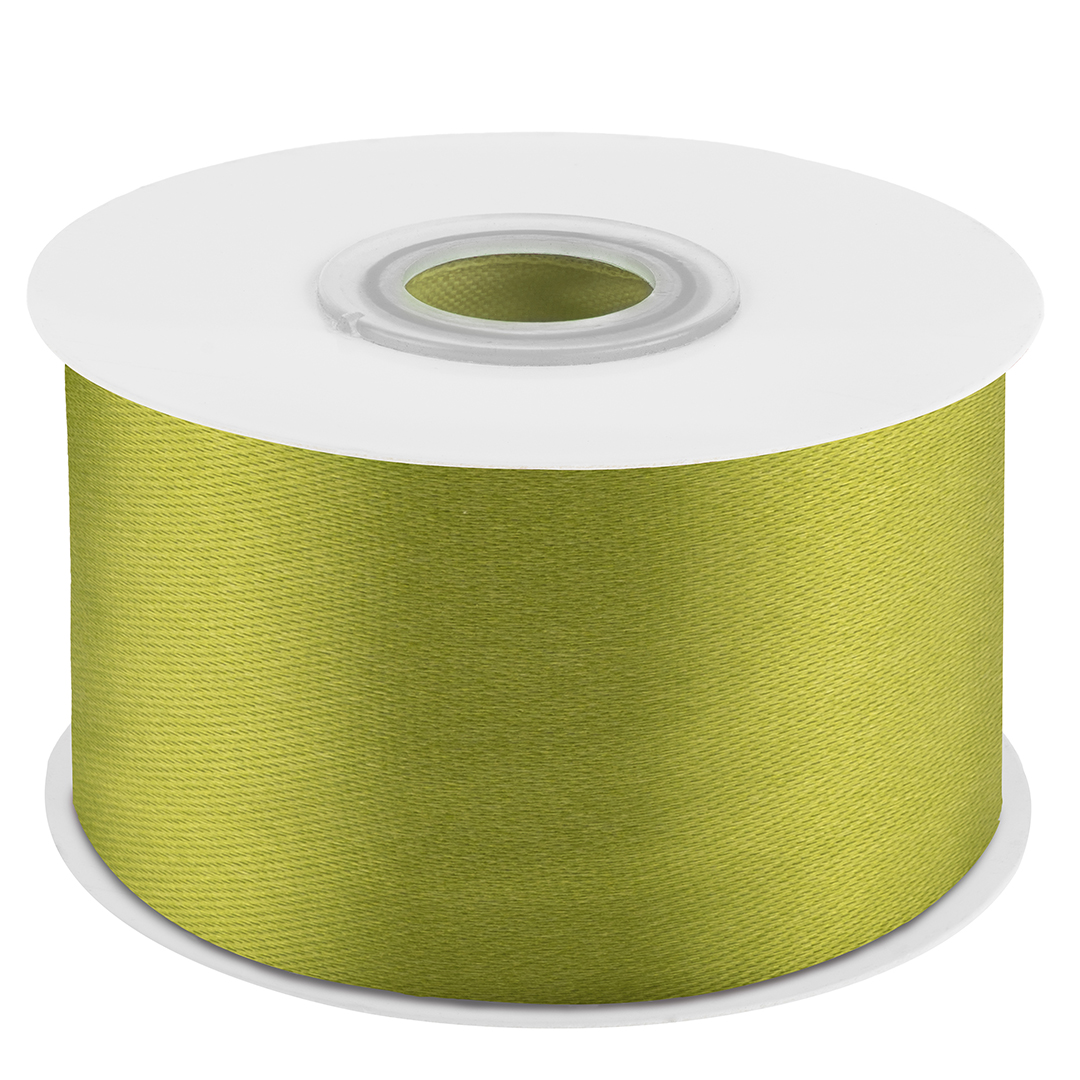 Лента атласная (3,8 см*22,85 м) Оливковый, 1 шт.