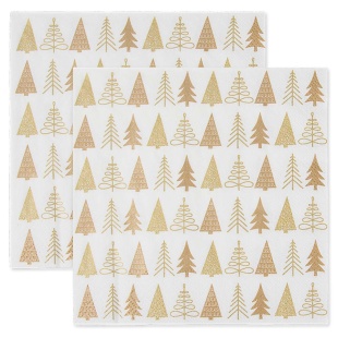 Сервировочные салфетки, Золотые елочки, 33*33 см, 20 шт.