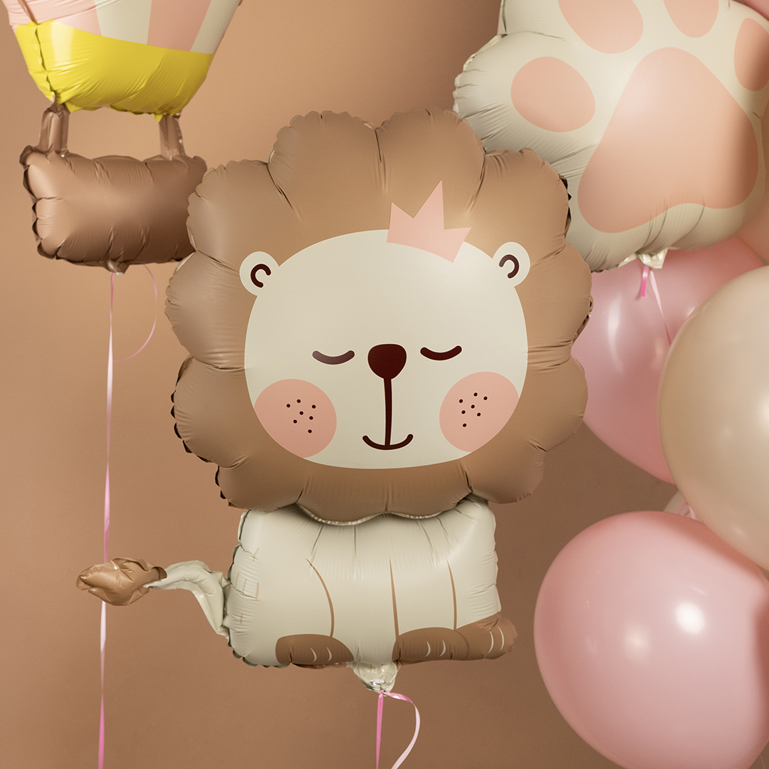 Шар (30''/76 см) Фигура, Львенок, Бежевый, Сатин, 1 шт. в уп.