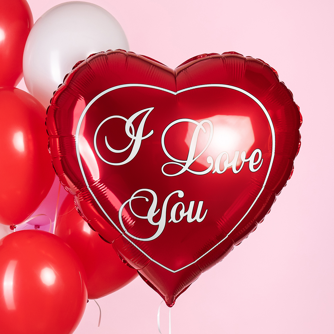 Шар (32''/81 см) Сердце, Я Люблю Тебя, Красный, 1 шт.