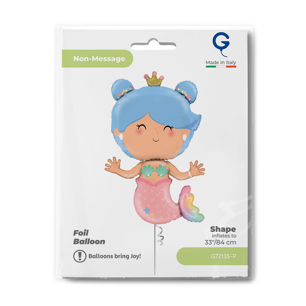 Шар (33''/84 см) Фигура, Принцесса Русалочка, 1 шт. в уп.