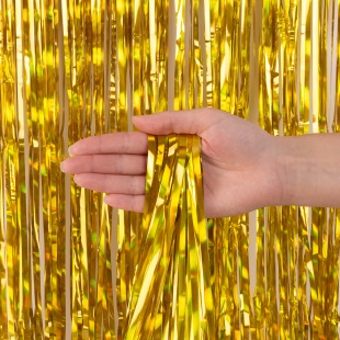 Занавес Дождик Электрик, Золото, Голография, 100*200 см, 1 шт.