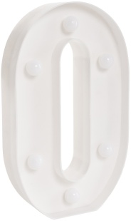 Световая фигура Цифра, 0, 21 см. Белый, 1 шт.