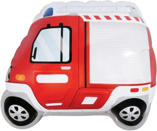 Шар (23''/58 см) Фигура, Пожарная машина, 1 шт. в уп.