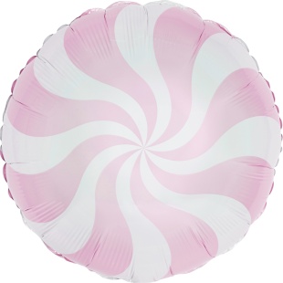 Шар (18''/46 см) Круг, Леденец, Розовый, Макарунс, 1 шт.