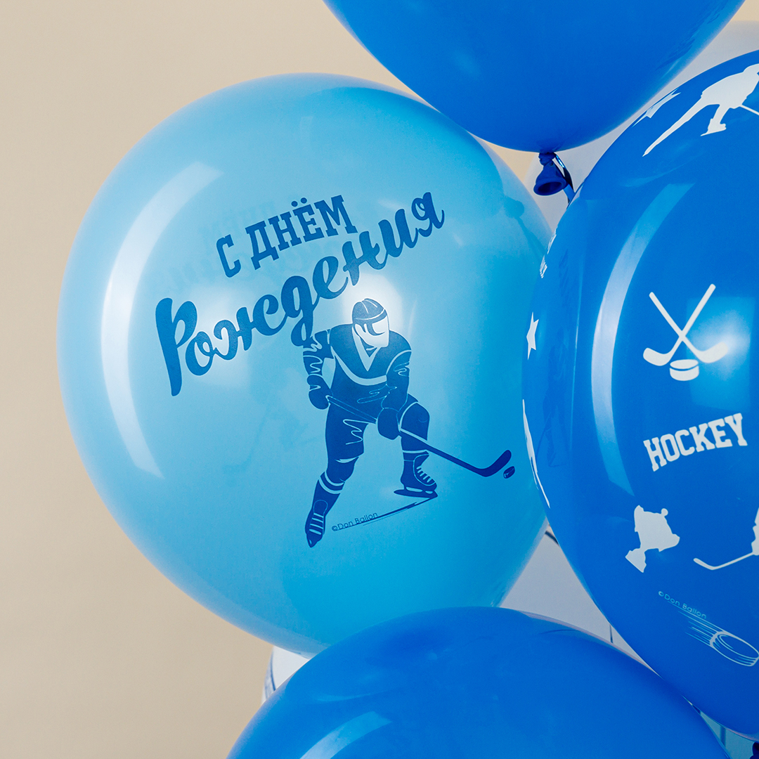 Шар (12''/30 см) Хоккей, Ассорти, пастель, 5 ст, 25 шт.