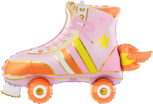 Шар (25''/64 см) Фигура, Роликовый конек (надув воздухом), Розовый, 1 шт.