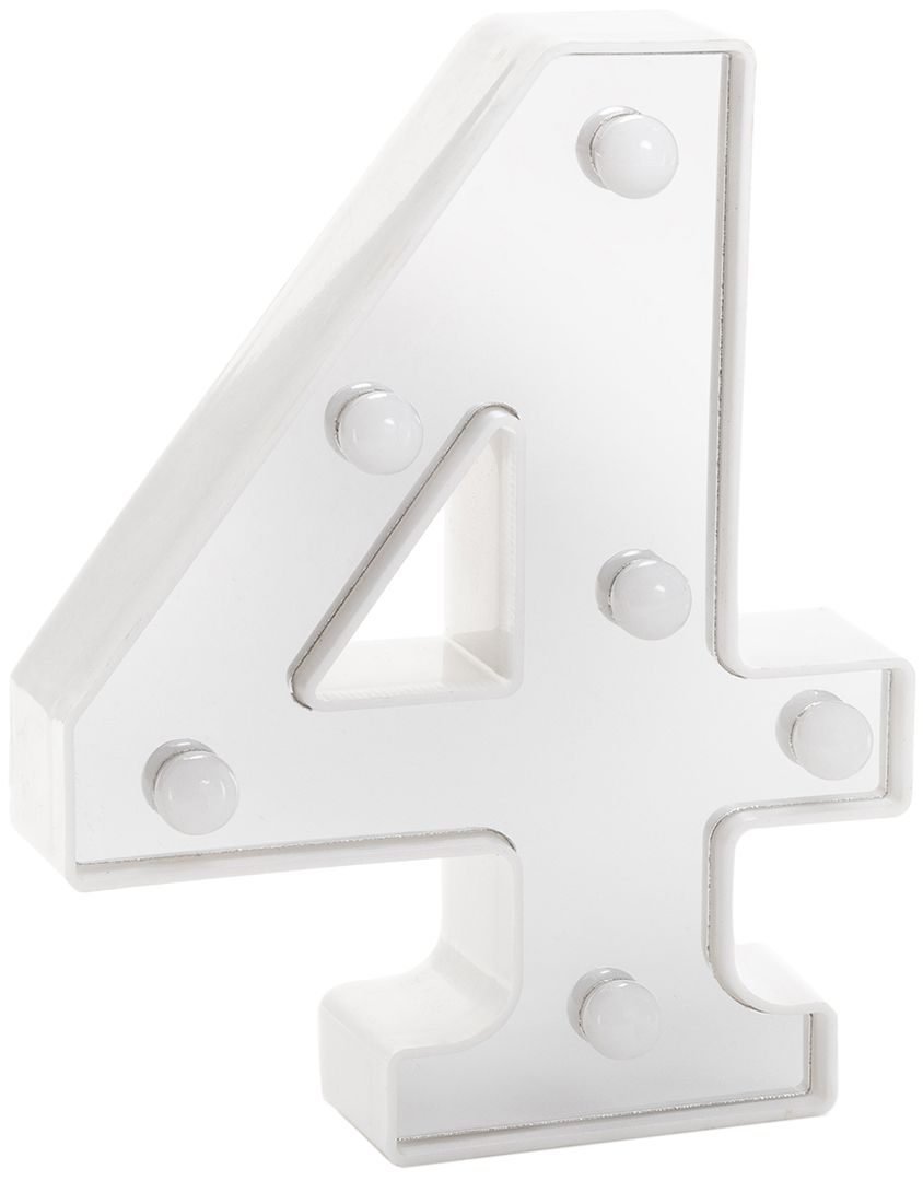 Световая фигура Цифра, 4, 16 см. Серебро, 1 шт. Световая фигура Цифра, 4, 16 см. Серебро, 1 шт.