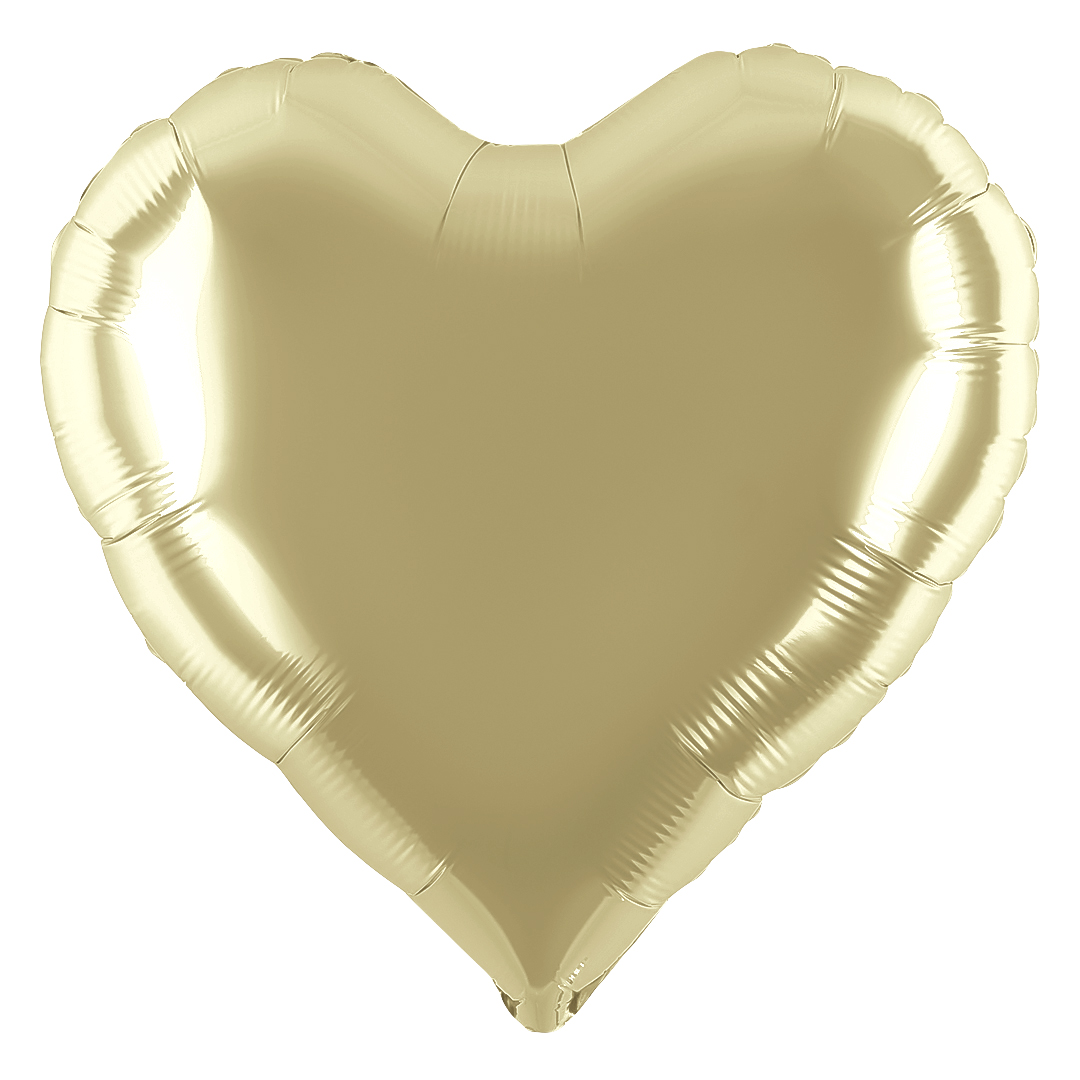 Шар (18''/46 см) Сердце, Белое золото, Металлик, 1 шт.