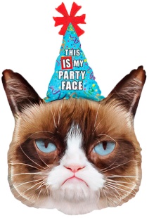 Шар (35''/89 см) Фигура, Сердитая кошка в колпаке, 1 шт.