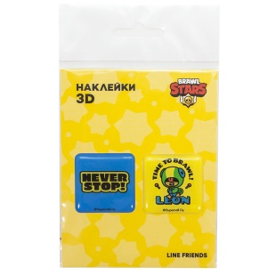 Наклейки 3D (2 шт на листе) Game Party, 3*3 см, Синий/Желтый, 1 шт.